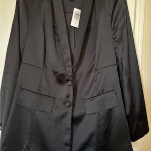Torrid Classic Satin Black Blazer, Fully Lined NWT Size 12